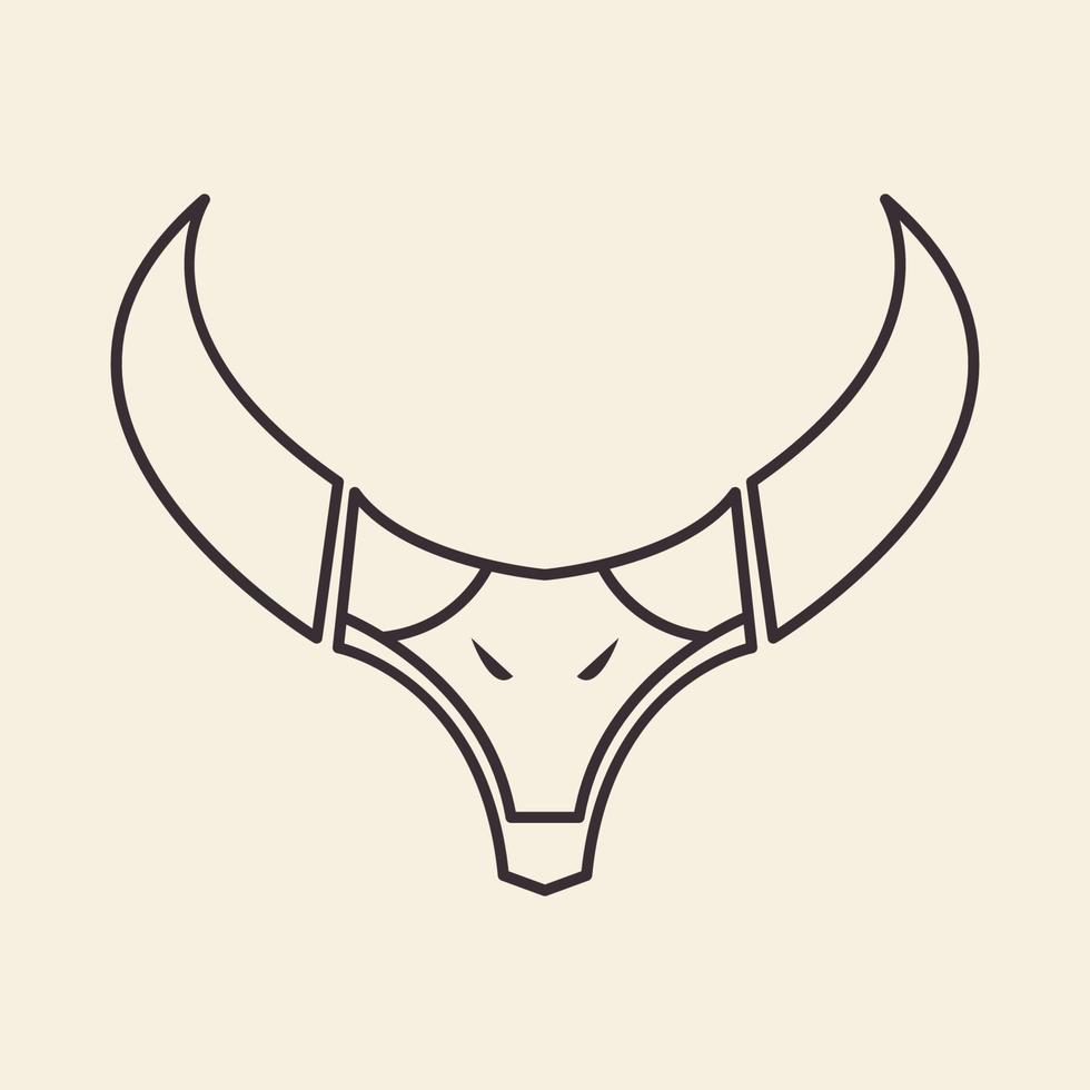 chifre cabeça búfalo hipster linha crânio logotipo design vetor gráfico símbolo ícone sinal ilustração ideia criativa