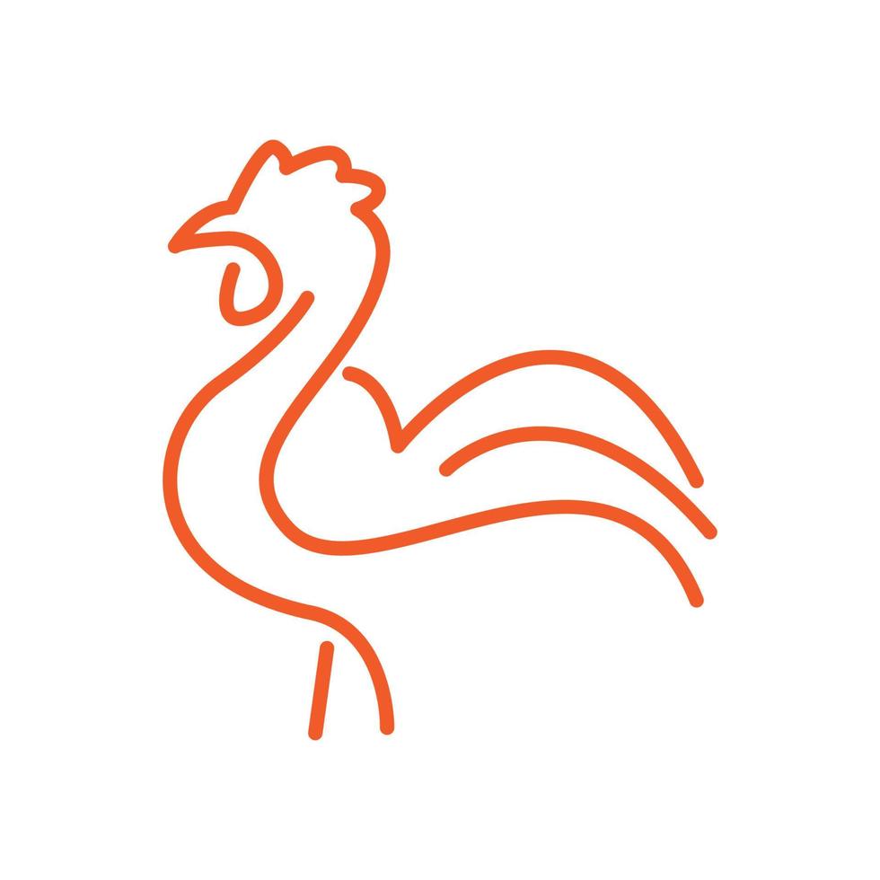 linha simples animal galo logotipo design gráfico vetorial símbolo ícone sinal ilustração ideia criativa vetor