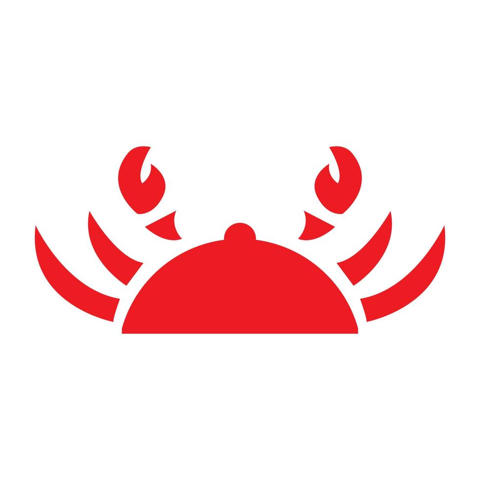 design de ilustração de ícone de vetor de logotipo de cobertura de comida móvel moderna de caranguejo vermelho
