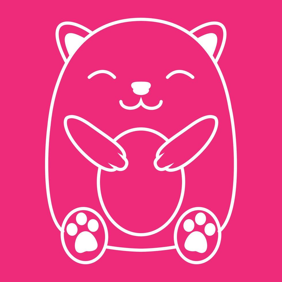 linhas design de ilustração de ícone de vetor de logotipo de desenho animado de hamster animal fofo