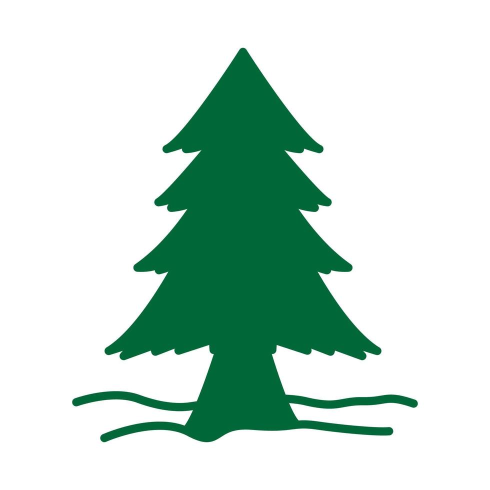 moderno símbolo de logotipo de pinheiro verde único ícone de vetor ilustração design gráfico