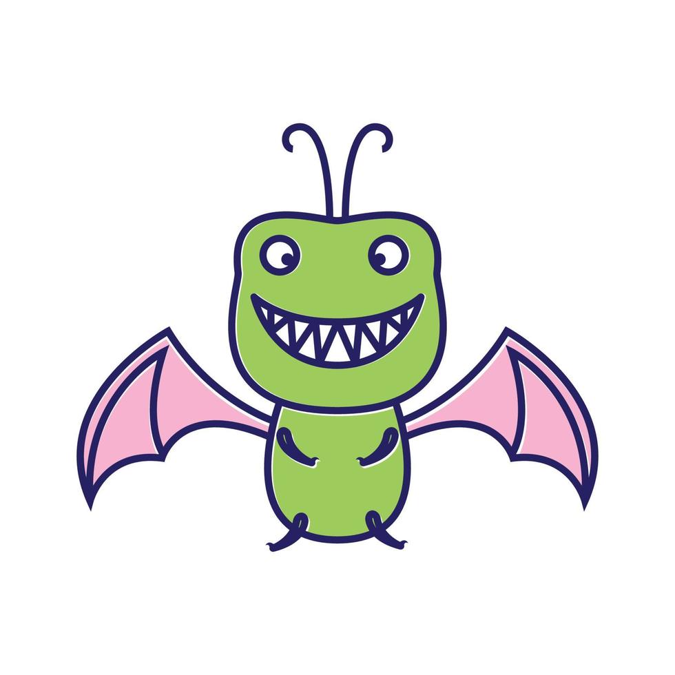 monstro bonito dragão verde feliz desenho animado logotipo símbolo ícone vetor design gráfico ilustração