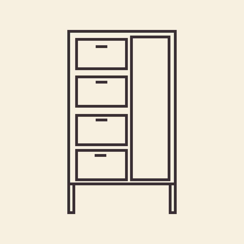 design de logotipo de hipster de armário minimalista gráfico de vetor símbolo ícone sinal ilustração ideia criativa