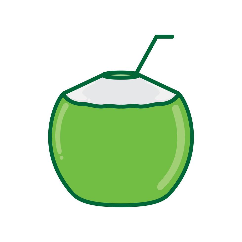verde fresco bebida de coco água logotipo design vetor ícone símbolo ilustração