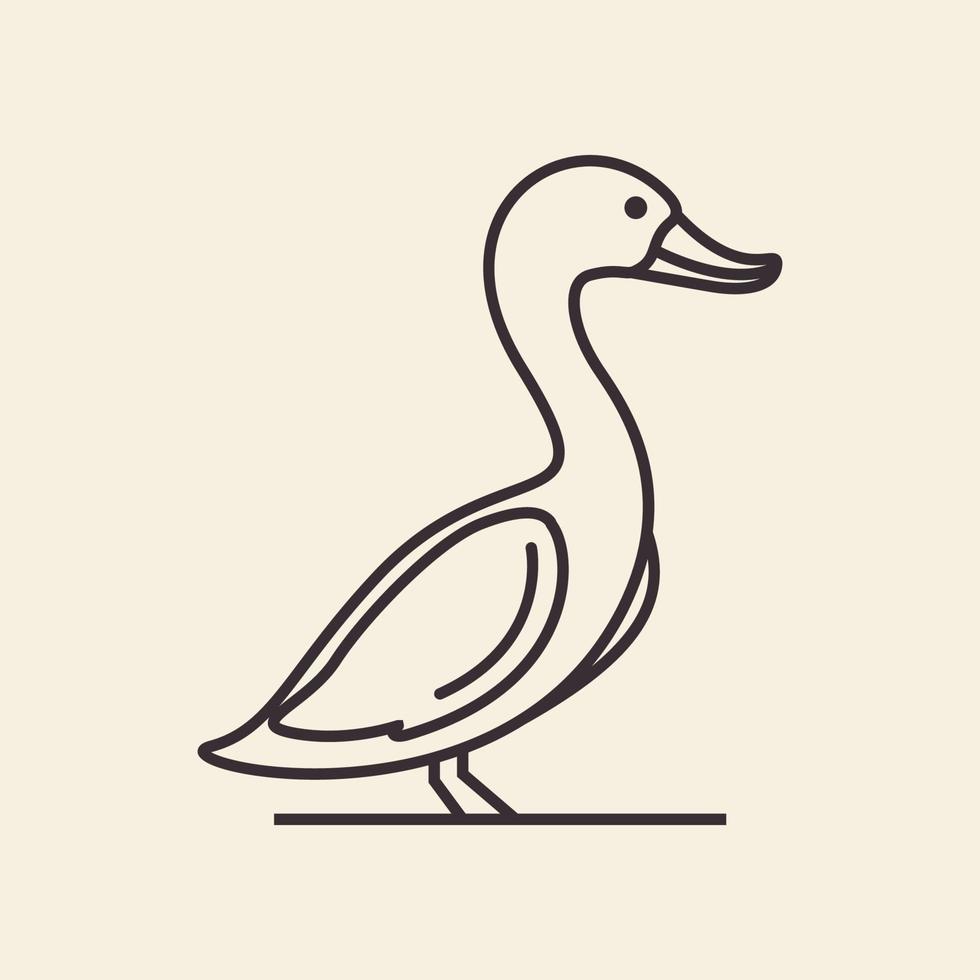 animal pássaro linhas cisne ou ganso logotipo design vetor ícone símbolo ilustração