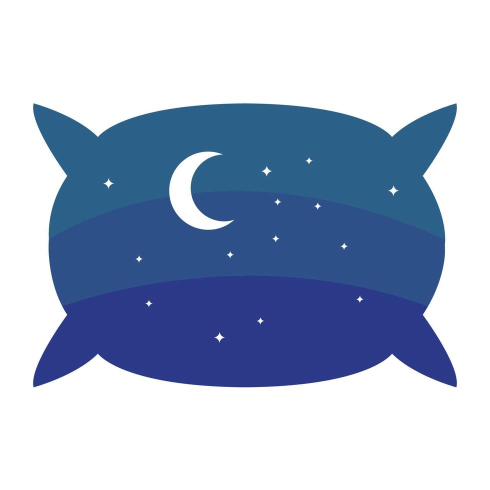resumo de travesseiro com logotipo da lua símbolo vetor ícone design ilustração gráfico
