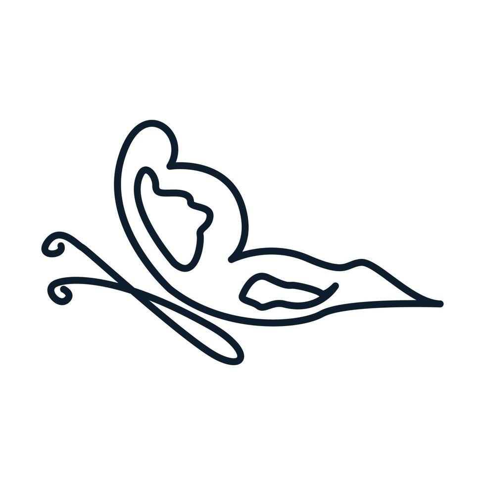 design de ilustração vetorial de logotipo moderno de linhas exclusivas de borboleta vetor