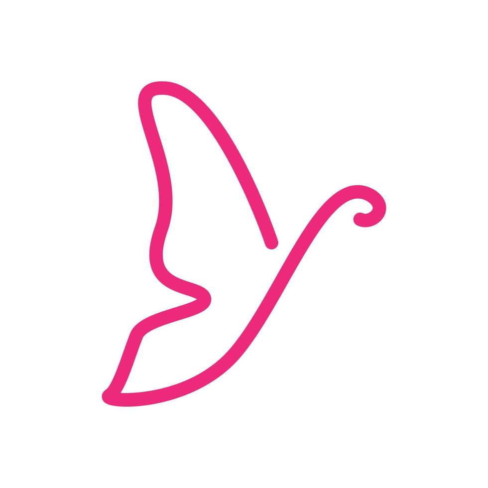 simples borboleta rosa linha exclusiva logotipo símbolo ícone vetor ilustração design gráfico