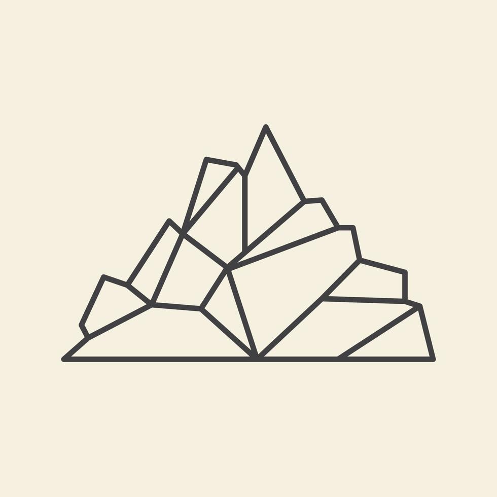 linhas simples iceberg moderno logotipo vetor ícone símbolo design gráfico ilustração