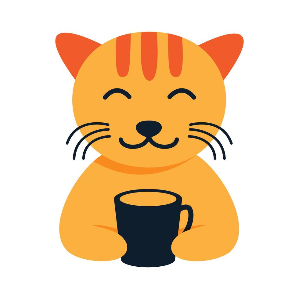 gato ou gatinho ou gatinho com ilustração vetorial de ícone de logotipo de desenho animado bonito de vidro vetor