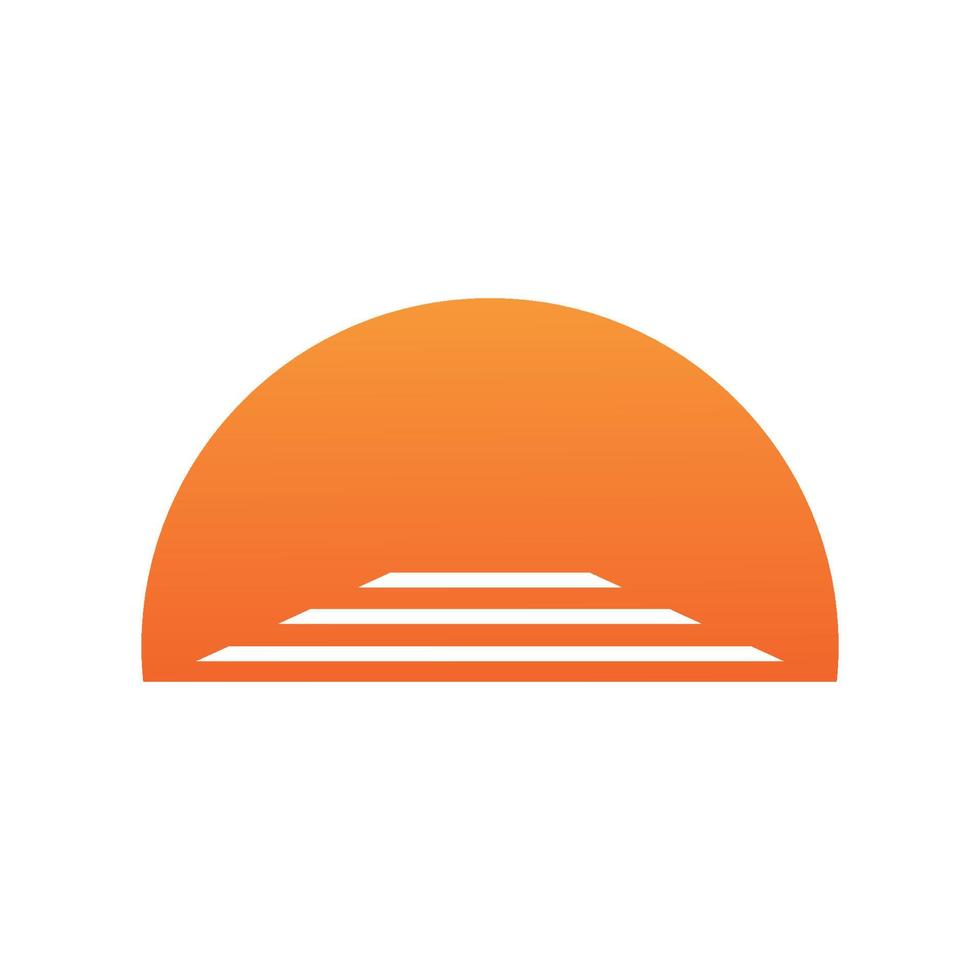docas com ilustração de ícone de vetor de logotipo moderno por do sol