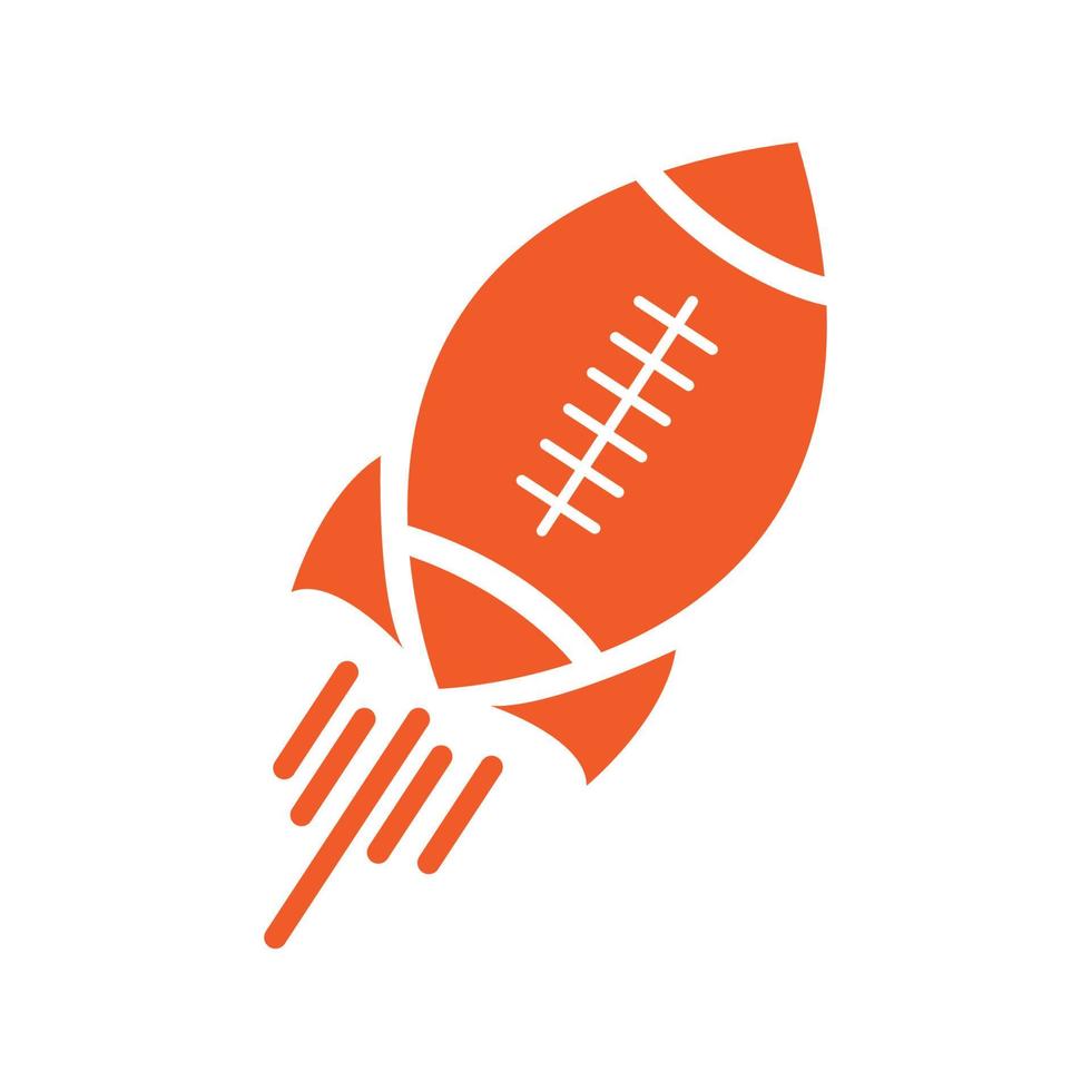 futebol americano foguete logotipo símbolo ícone vetor design gráfico ilustração ideia criativa
