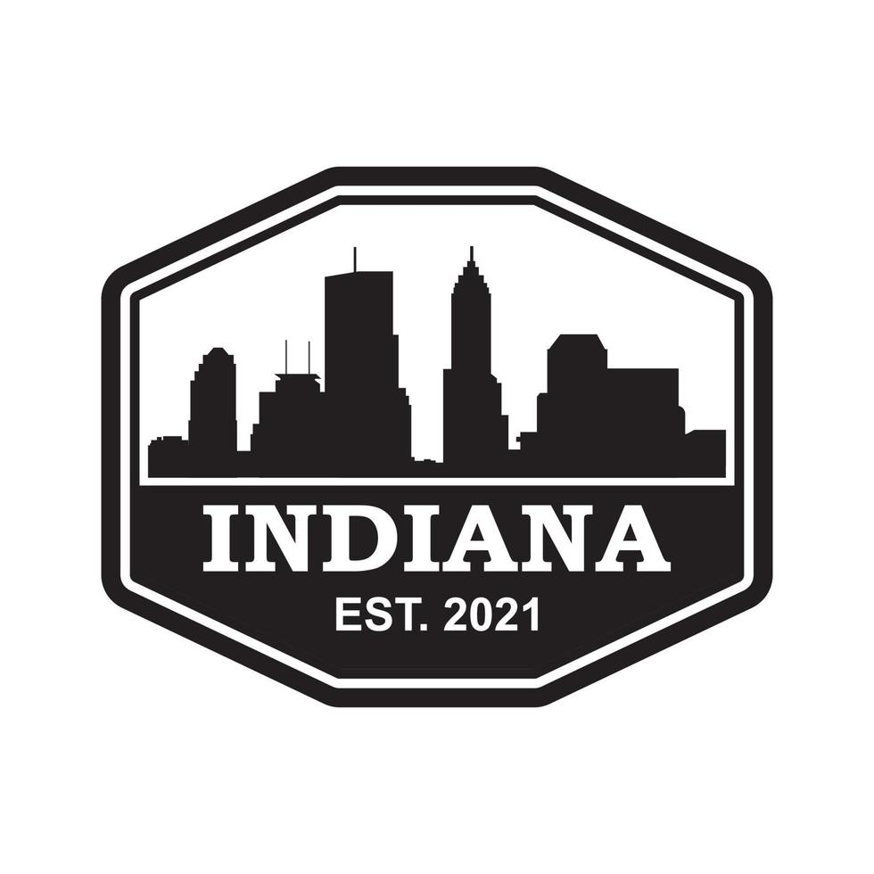 logotipo de vetor de silhueta de horizonte de indiana