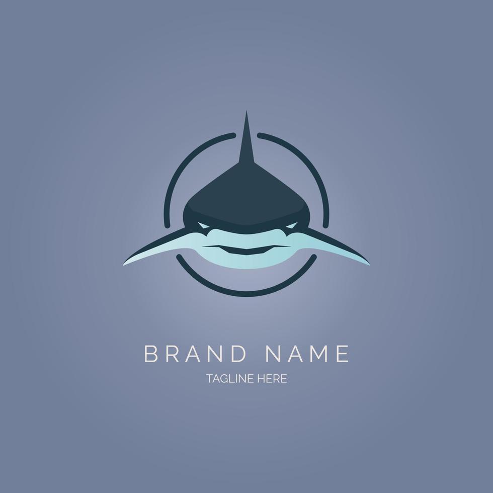 design de modelo de logotipo de tubarão para marca ou empresa e outros vetor