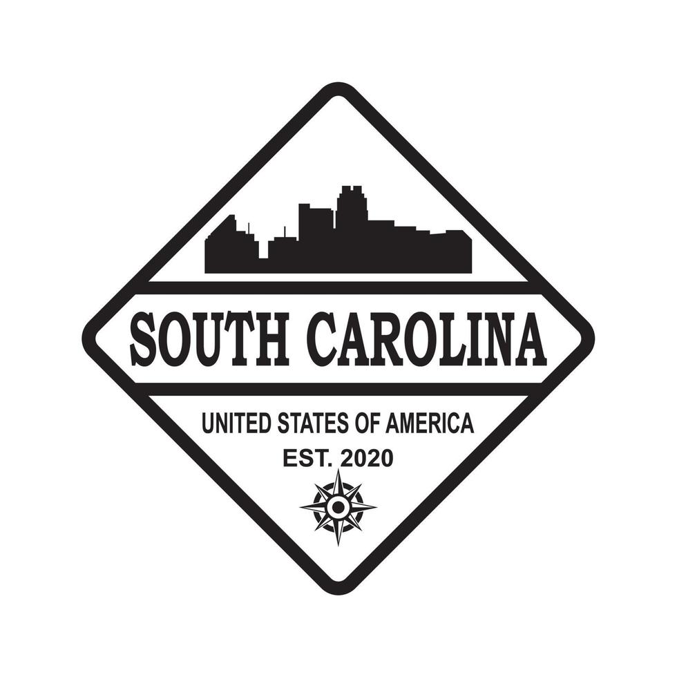 logotipo de vetor de silhueta de skyline de carolina do sul