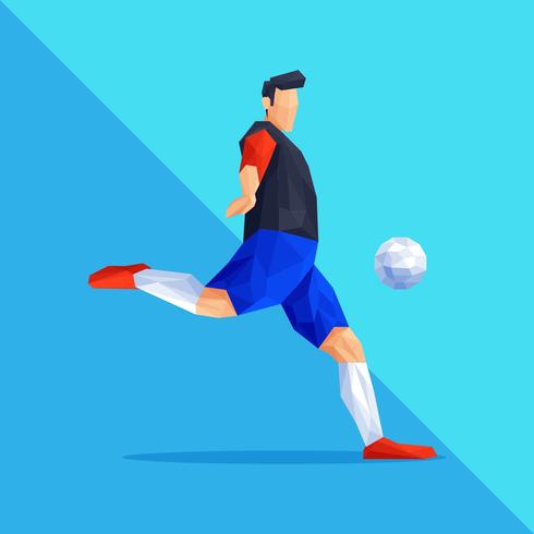 Jogador de futebol de forma Lowpoly vetor