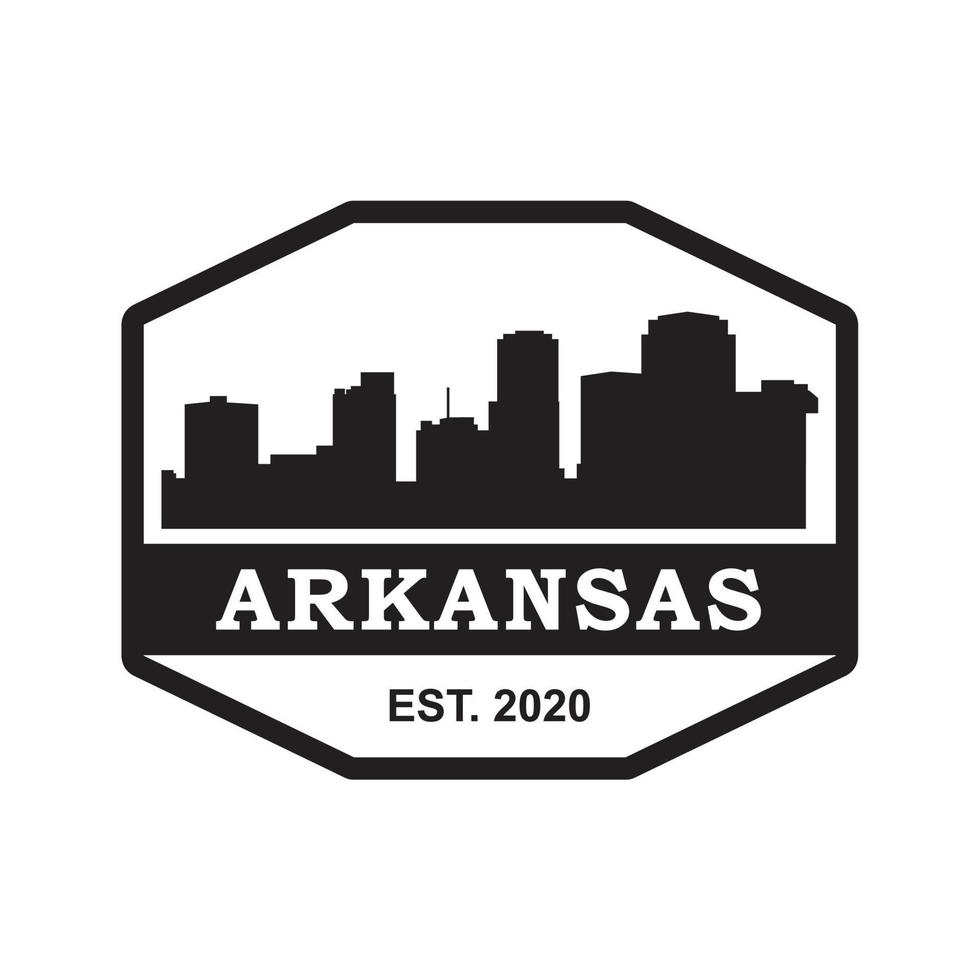 logotipo de vetor de silhueta de horizonte de arkansas