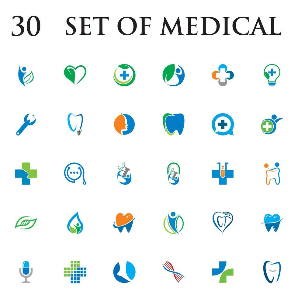 conjunto de vetor médico, conjunto de logotipo de farmácia