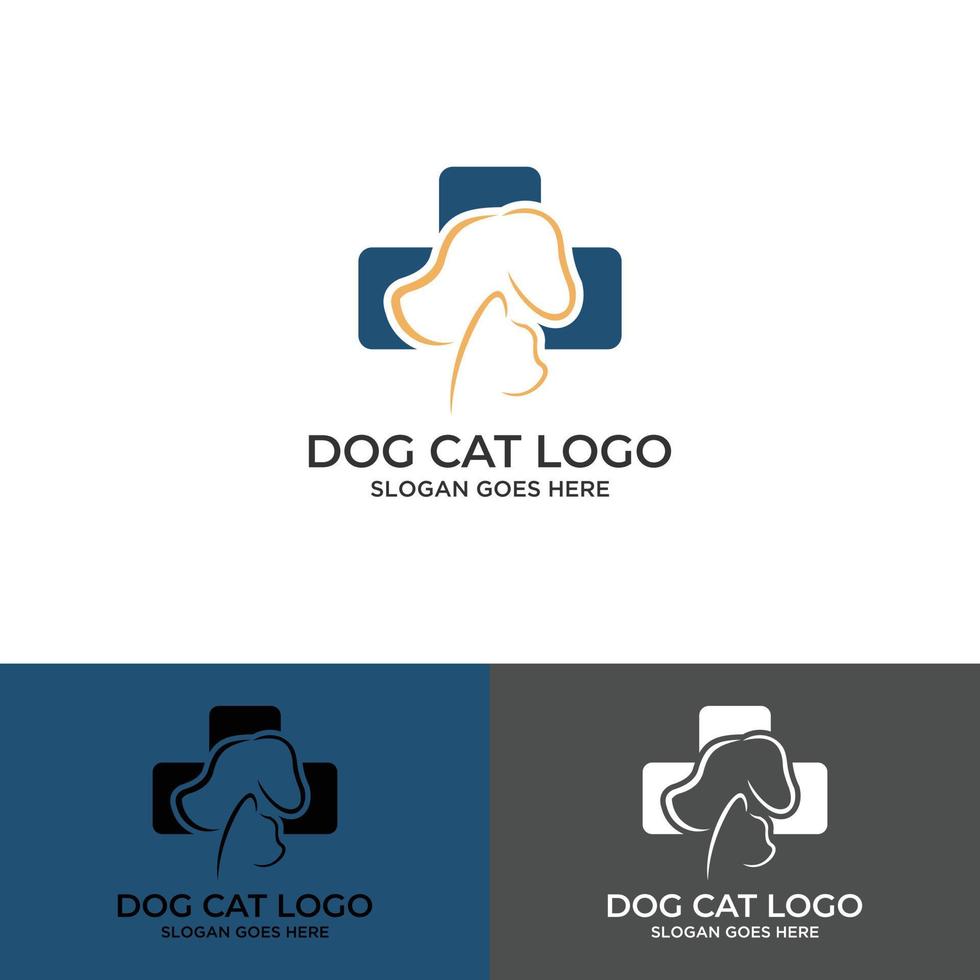 vetor de design de logotipo de cão e gato.