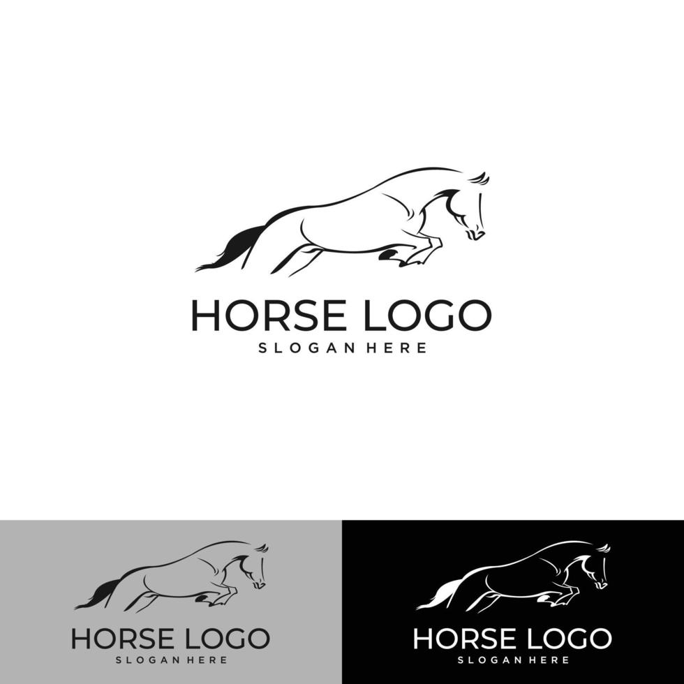 design de logotipo de cavalo de velocidade rápida vetor