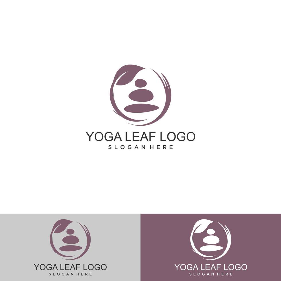 logotipo de ícone mínimo de pessoa de ioga com árvore vetor