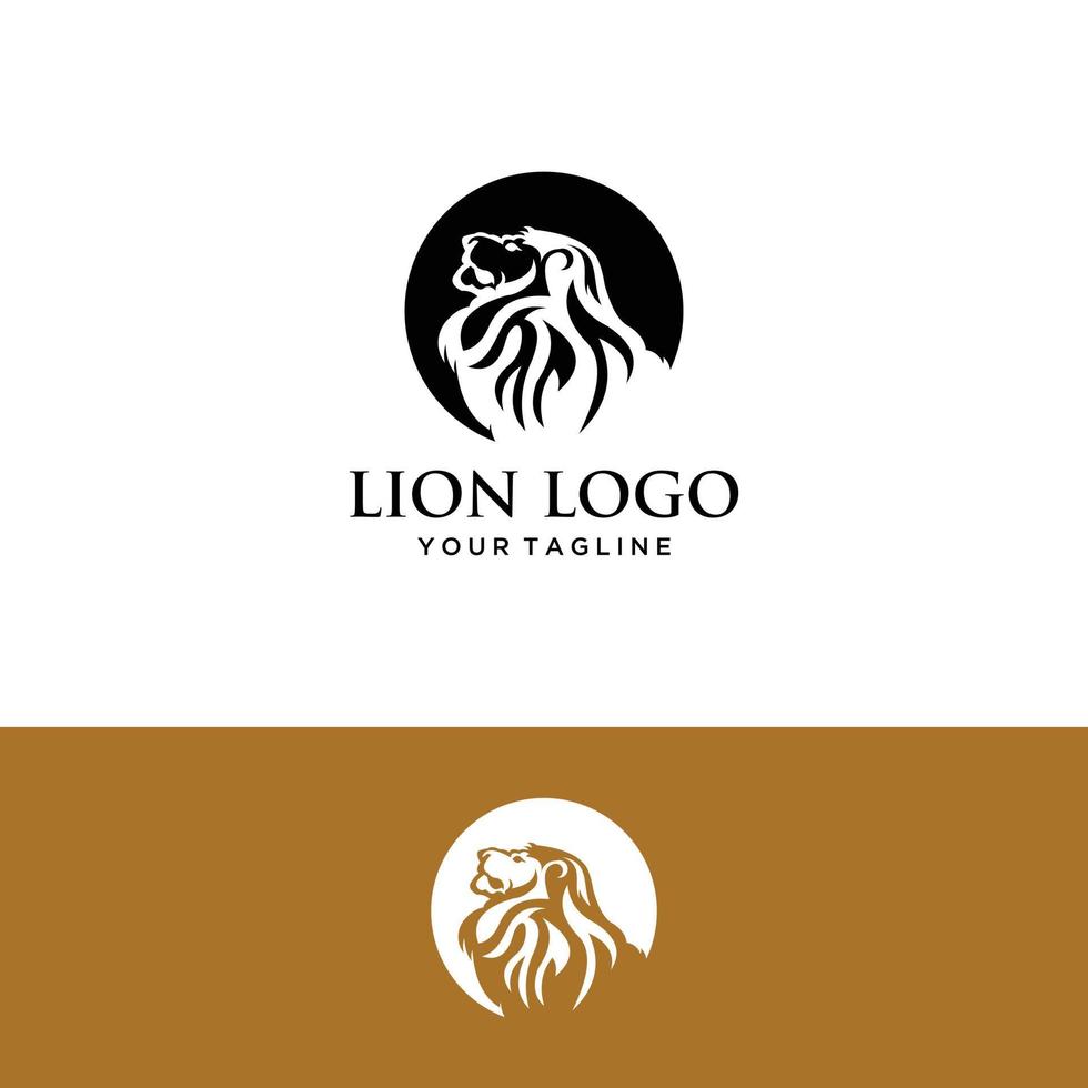 cabeça de leão logotipo vetor modelo ilustração design