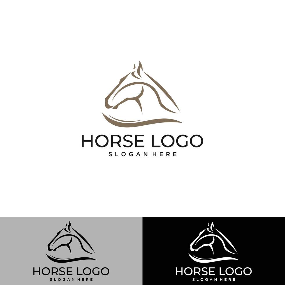 design de logotipo de cavalo de velocidade rápida vetor