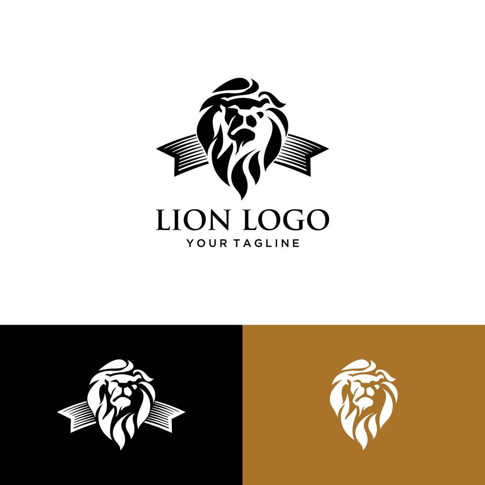 cabeça de leão logotipo vetor modelo ilustração design