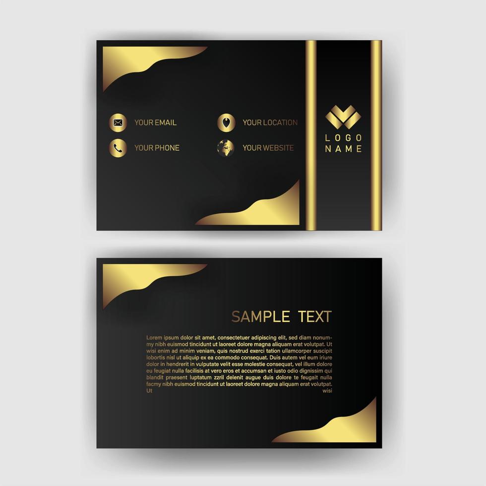 modelo de cartão de negócios escuro preto criativo vetor de design moderno e limpo