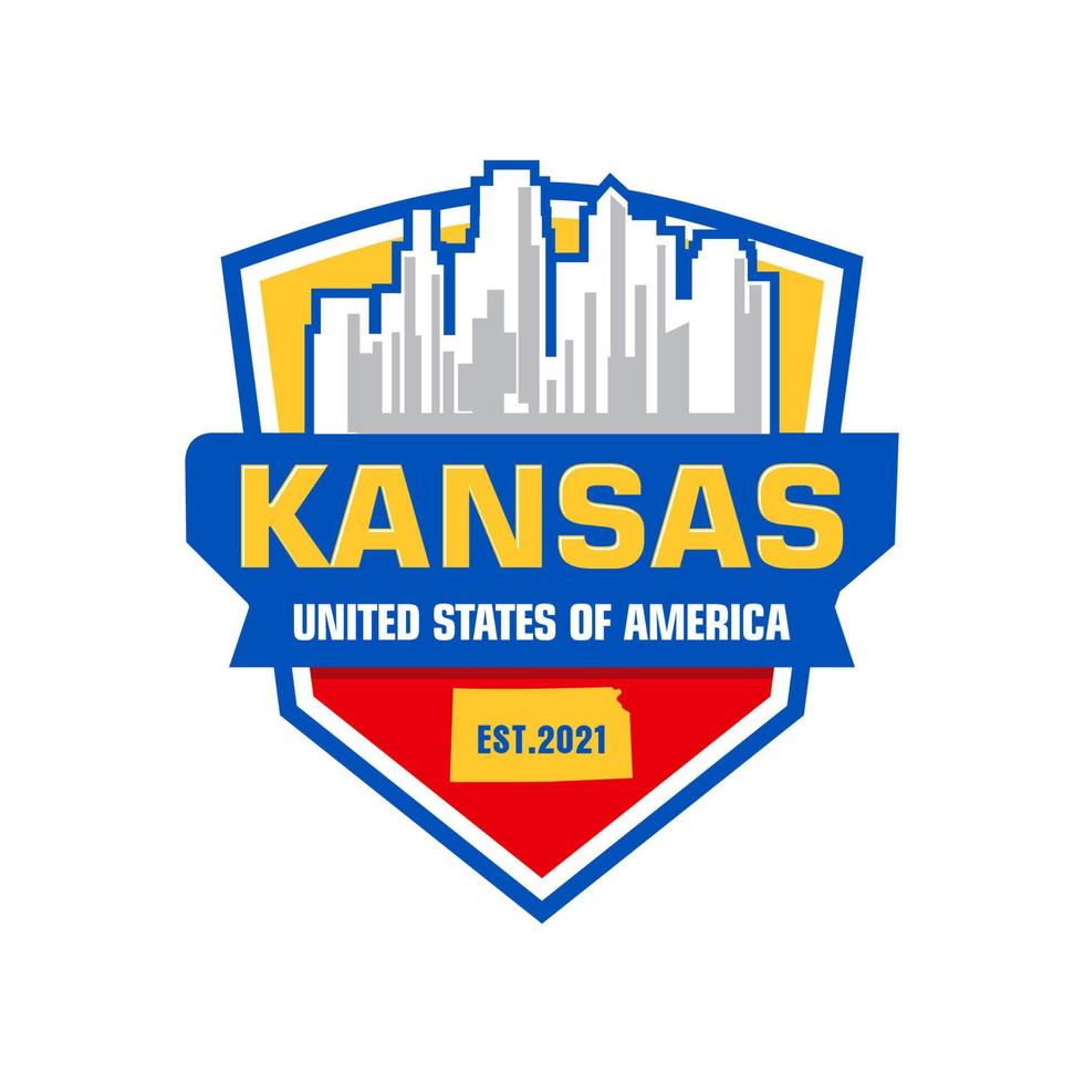 vetor de skyline de kansas, logotipo de arranha-céu de kansas