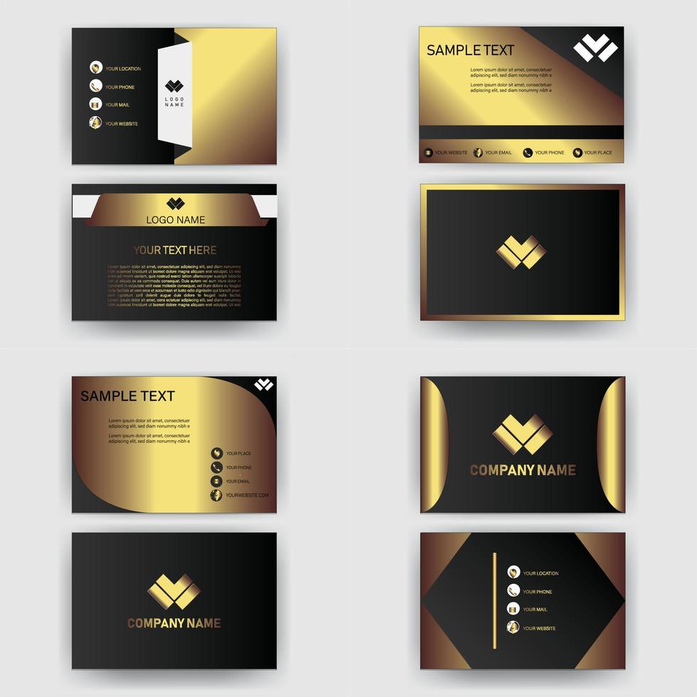 modelo de cartão de negócios escuro preto criativo vetor de design moderno e limpo