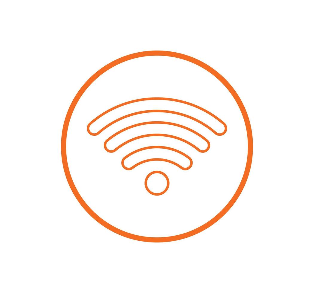 sinal de rede sem fio ou wi-fi símbolo ícone cor laranja vetor