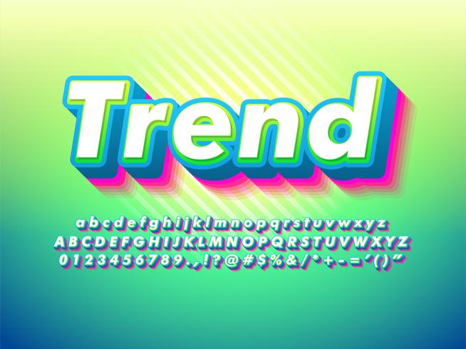 Typeface verde moderno na moda e amigável vetor