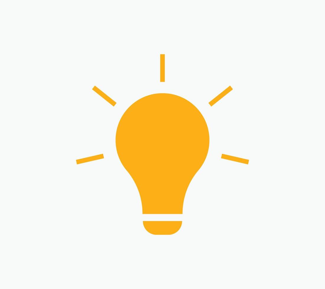 solução de sinal de ideia de vetor de ícone de lâmpada, modelo colorido de conceito de pensamento