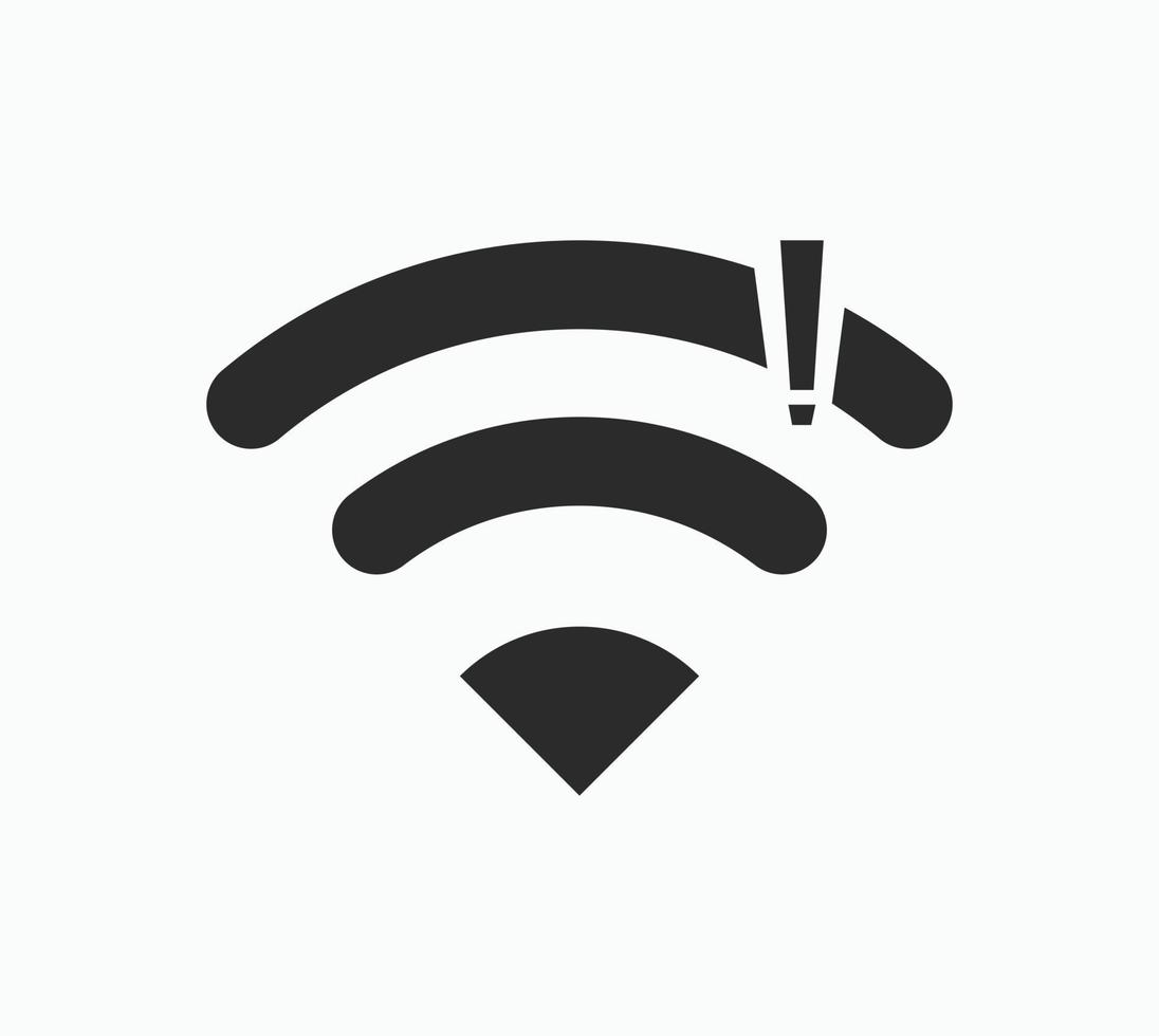 sem conexões sem fio, sem vetor de sinal de ícone wifi