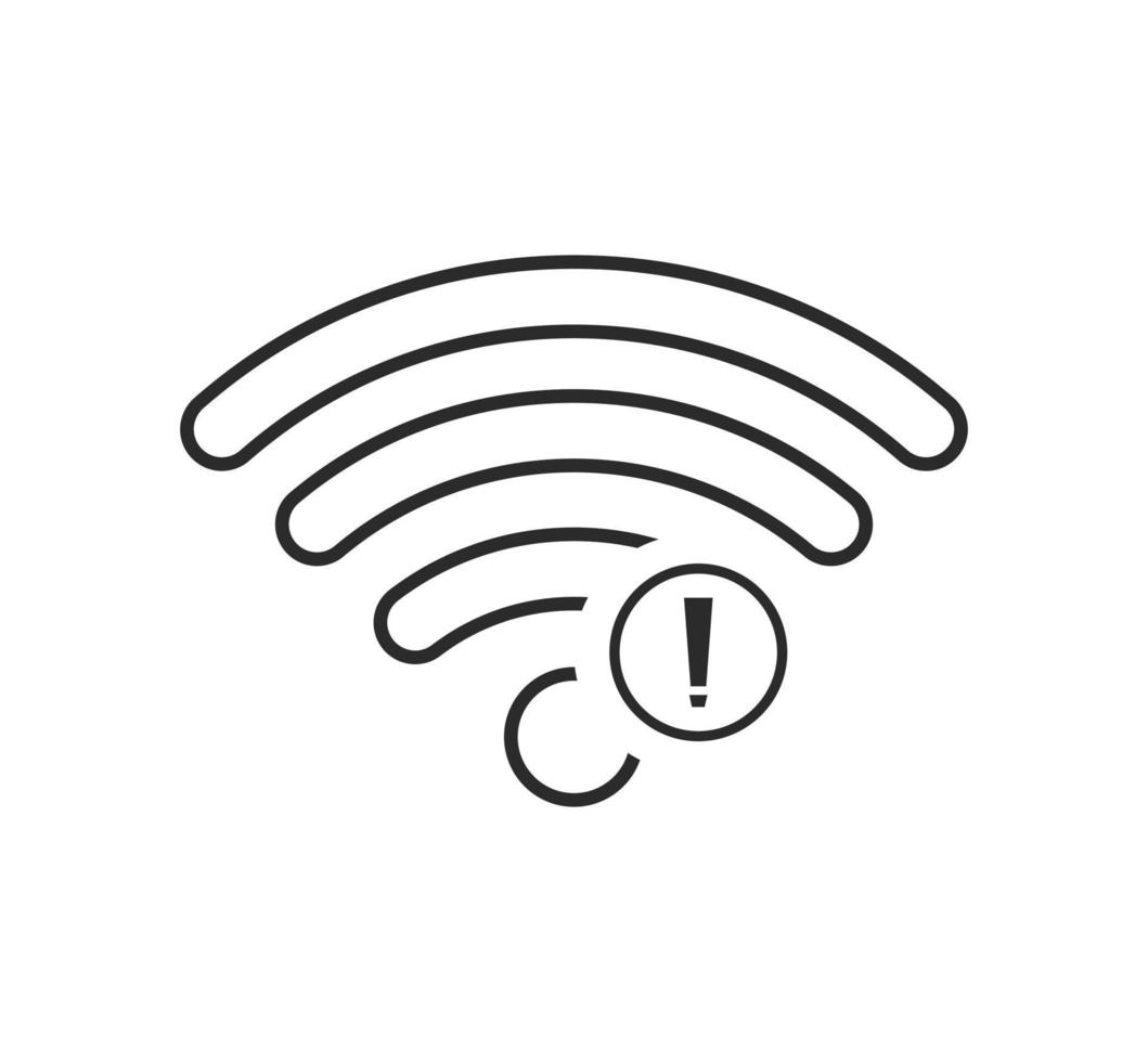 sem conexões sem fio, sem vetor de sinal de ícone wifi