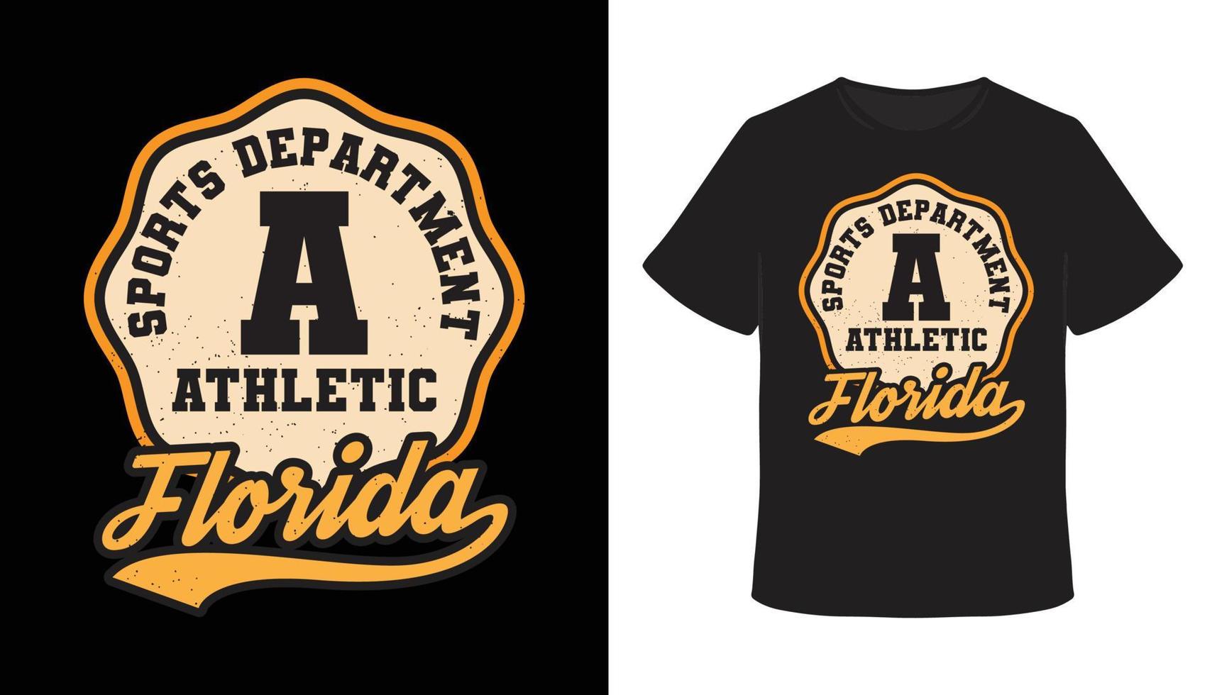 design de t-shirt de tipografia atlética da Flórida vetor