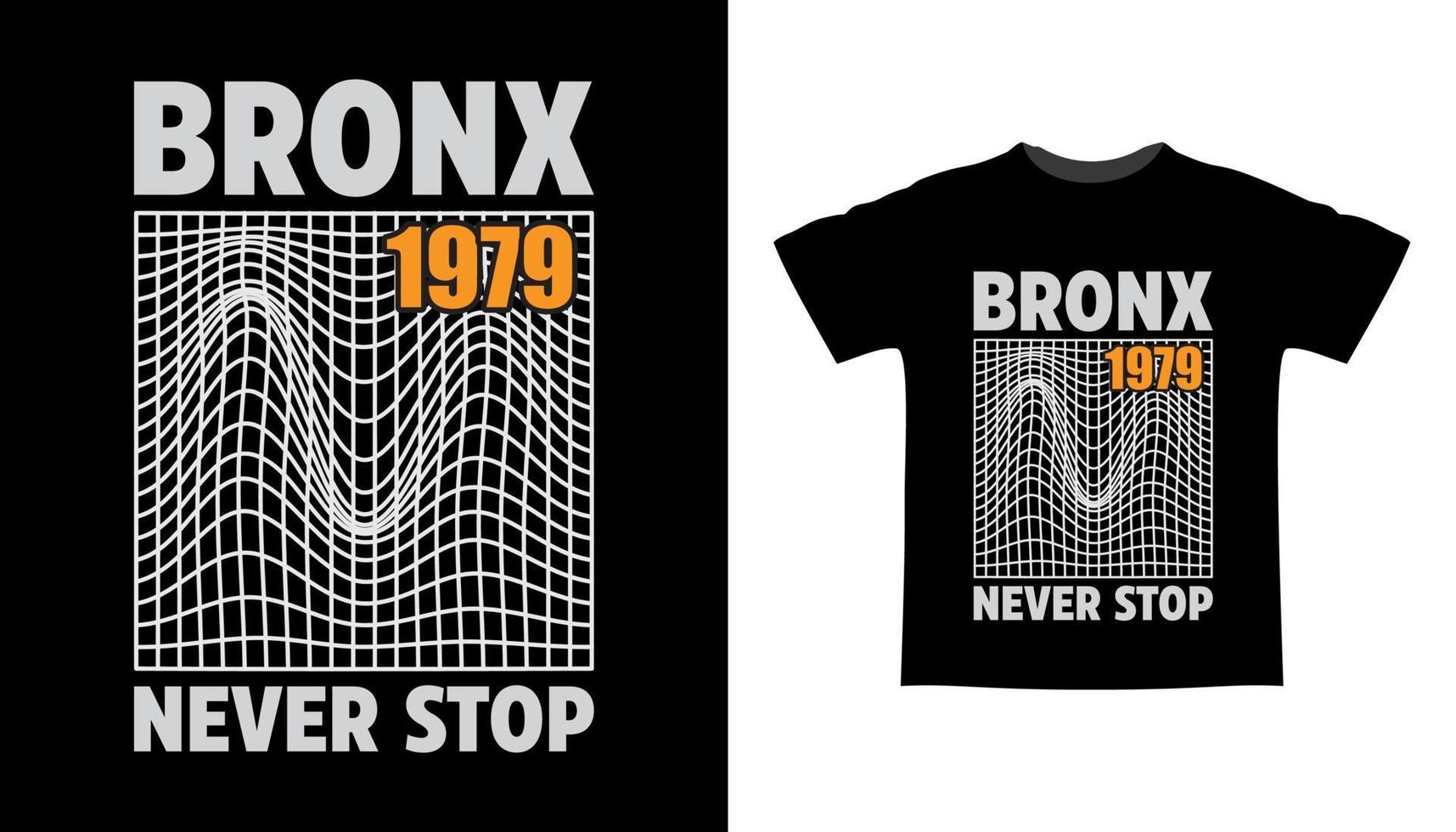 design de t-shirt de tipografia bronx dezenove setenta e nove vetor