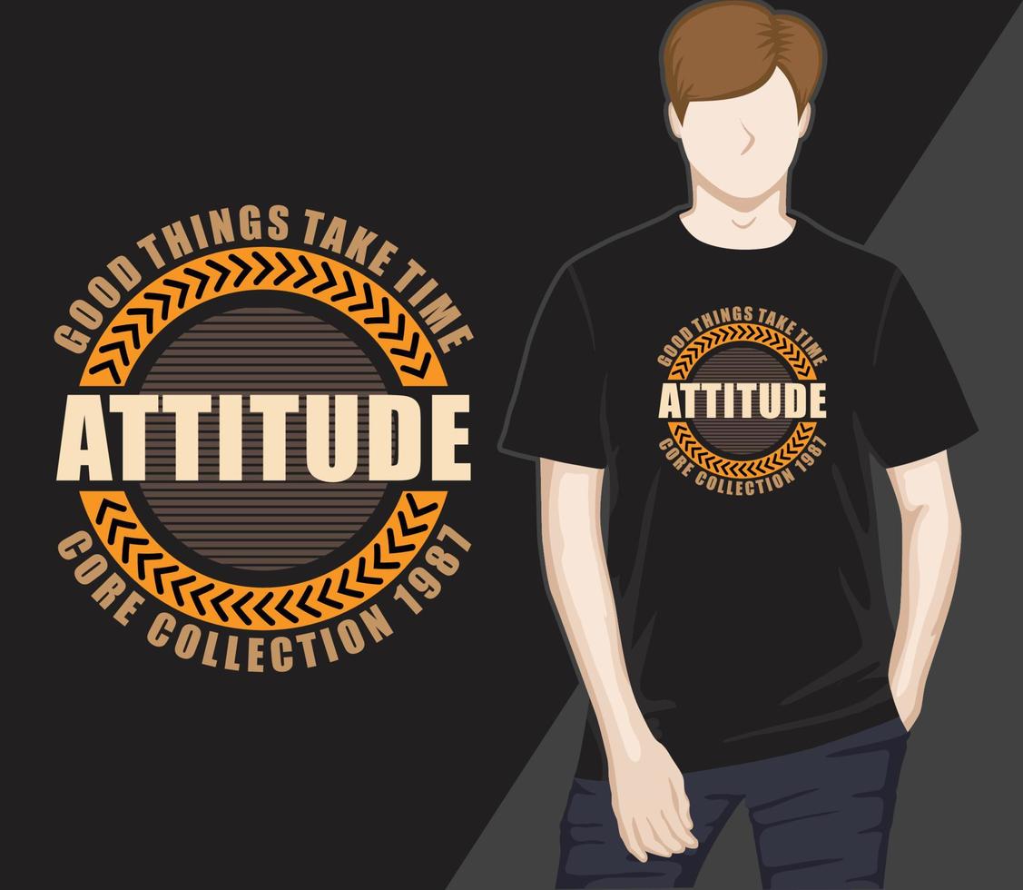 design de camiseta de tipografia moderna de atitude vetor