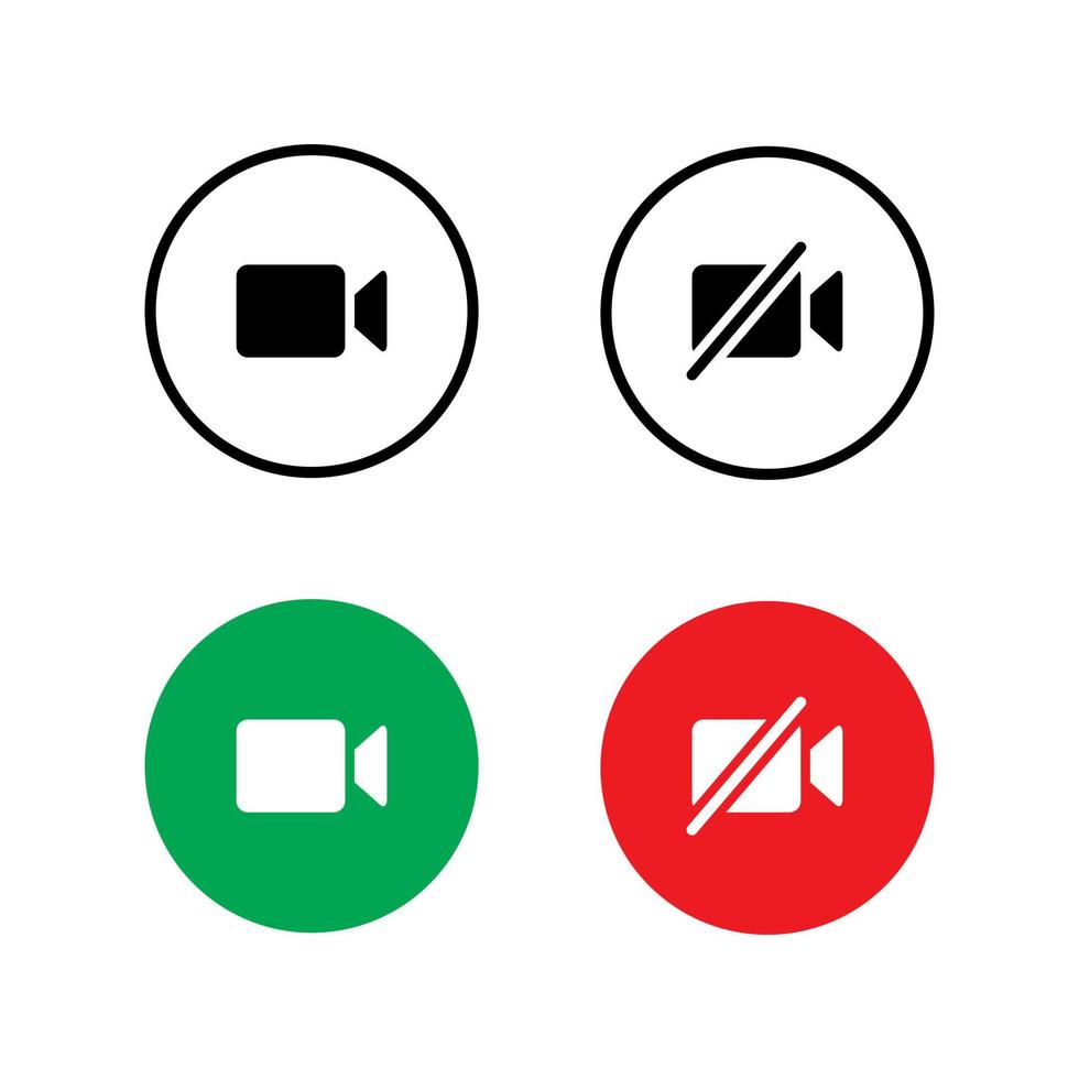 silenciar vetor de ícone de chamada de vídeo para web ou aplicativo móvel