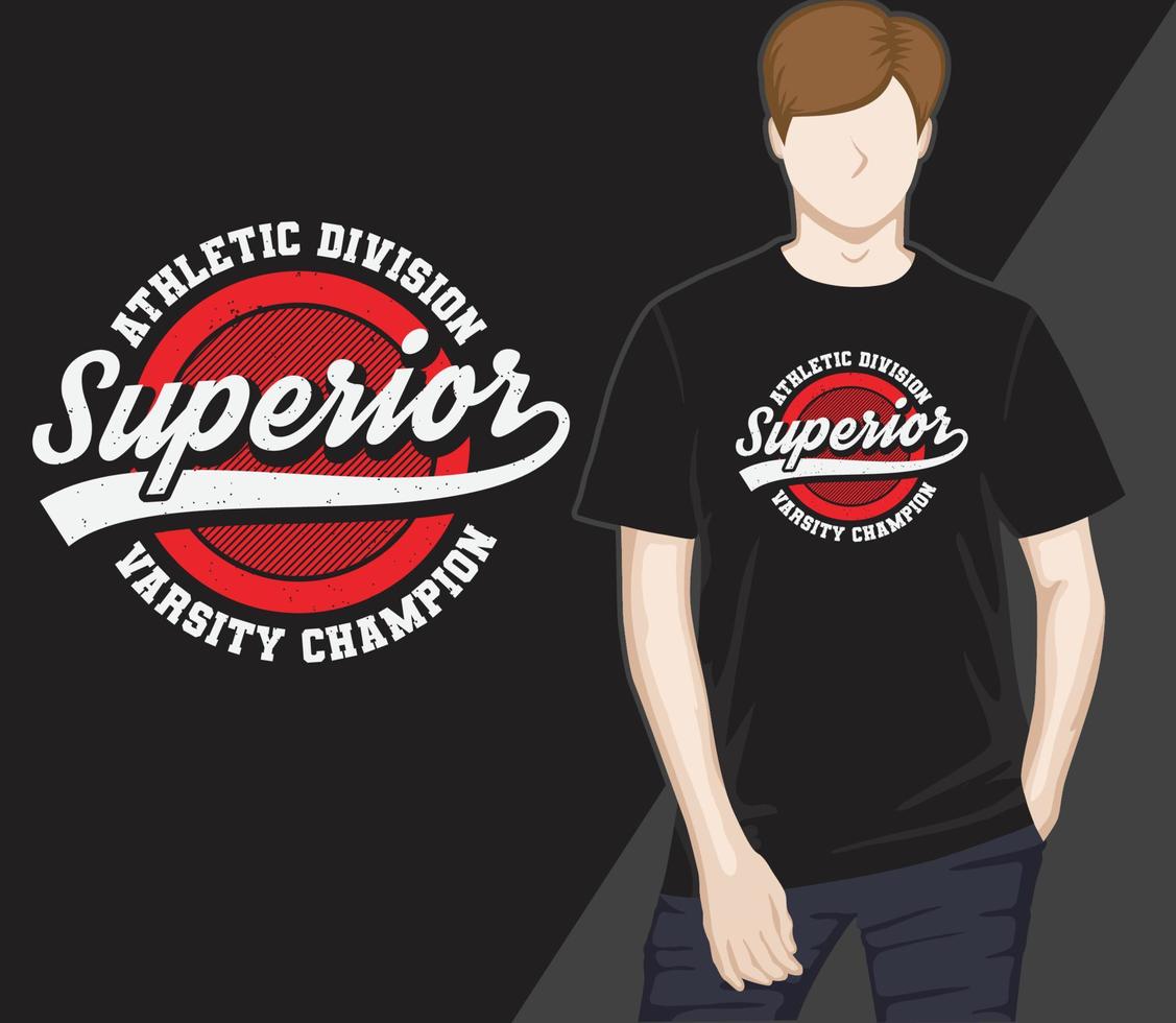 design de t-shirt de tipografia campeão do time do colégio superior vetor