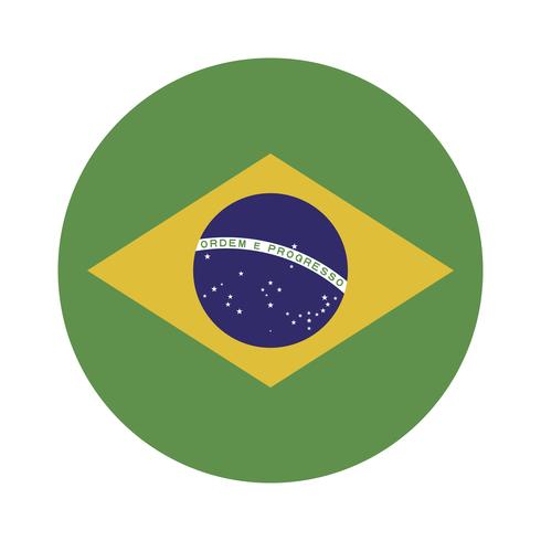 Rodada bandeira do Brasil. vetor