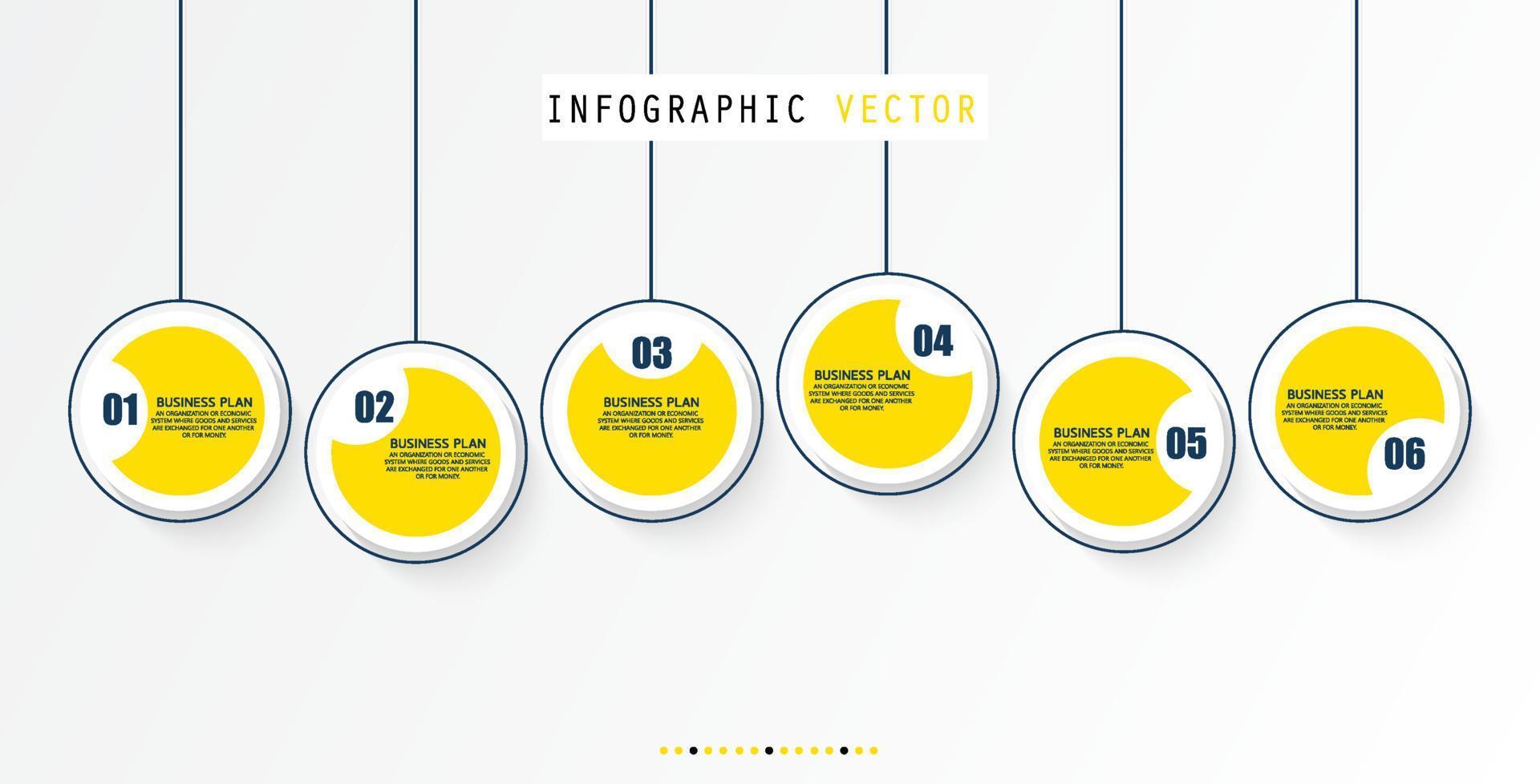 ideia de negócio de apresentação de modelo infográfico de linha do tempo com ícones, opções ou etapas. infográficos para ideias de negócios podem ser usados para gráficos de dados, fluxogramas, sites, banners. vetor