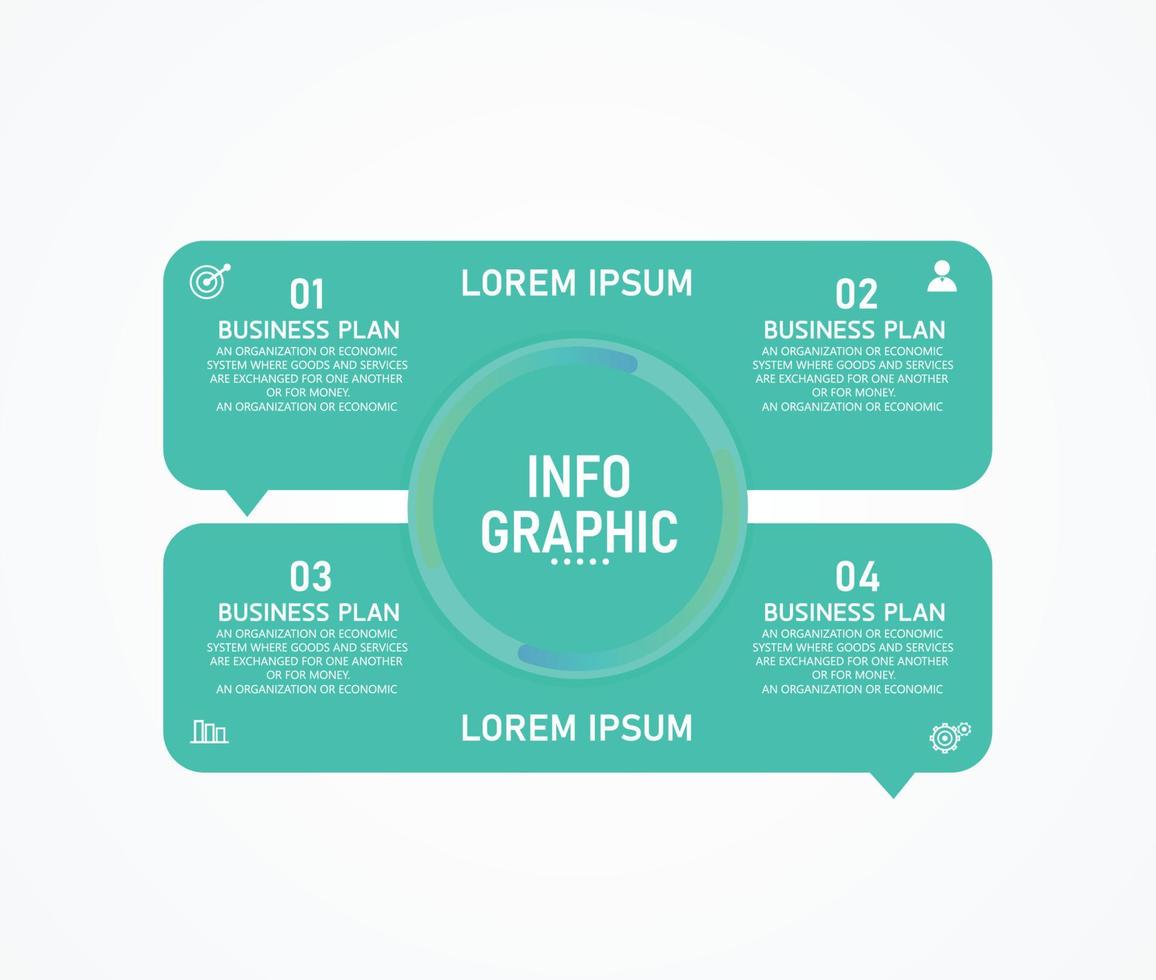 modelo de rótulo infográfico vetorial com opções de ícone ou infográficos de etapas para apresentações de ideias de negócios, pode ser usado para gráficos de informações, apresentações, sites, banners, mídia impressa. vetor