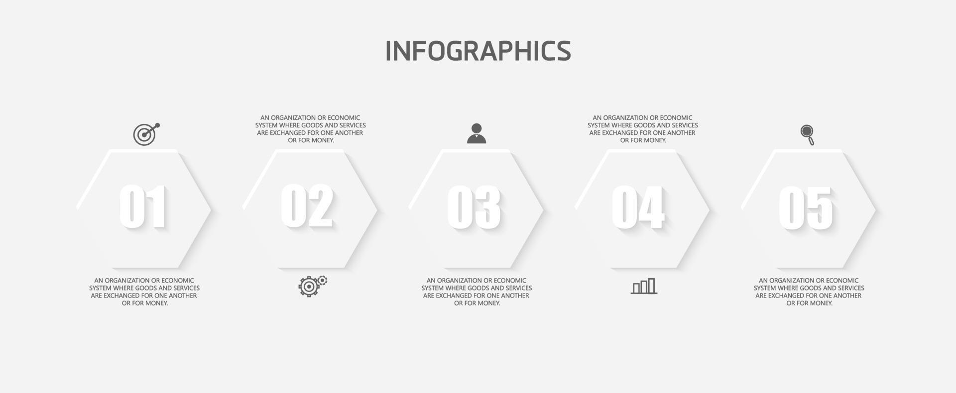 ideia de negócio de apresentação de modelo infográfico de linha do tempo com ícones, opções ou etapas. infográficos para ideias de negócios podem ser usados para gráficos de dados, fluxogramas, sites, banners. vetor