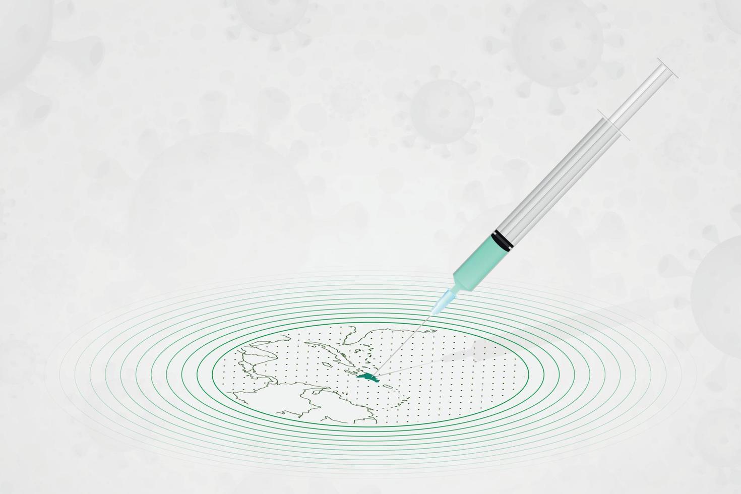 conceito de vacinação da república dominicana, injeção de vacina no mapa da república dominicana. vacina e vacinação contra coronavírus, covid-19. vetor