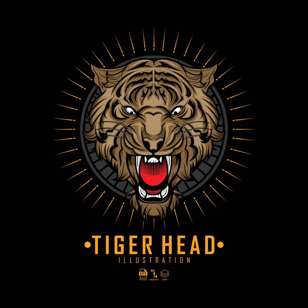 ilustração de cabeça de tigre.eps vetor