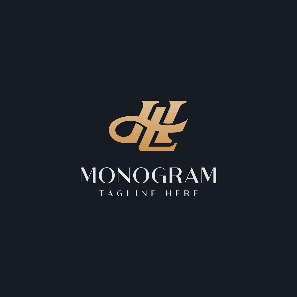 modelo de logotipo de monograma inicial hl lh hl. logotipo do ícone de letra inicial vetor