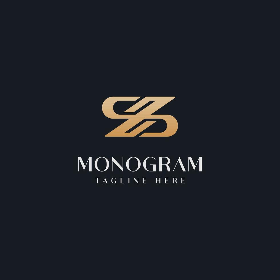 modelo de logotipo de monograma inicial sz zs zs. logotipo do ícone de letra inicial vetor