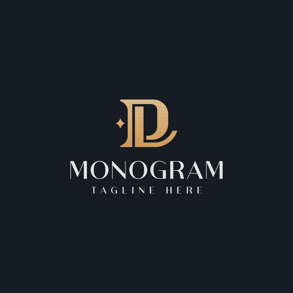 modelo de logotipo de monograma inicial dl ld dl. logotipo do ícone de letra inicial vetor